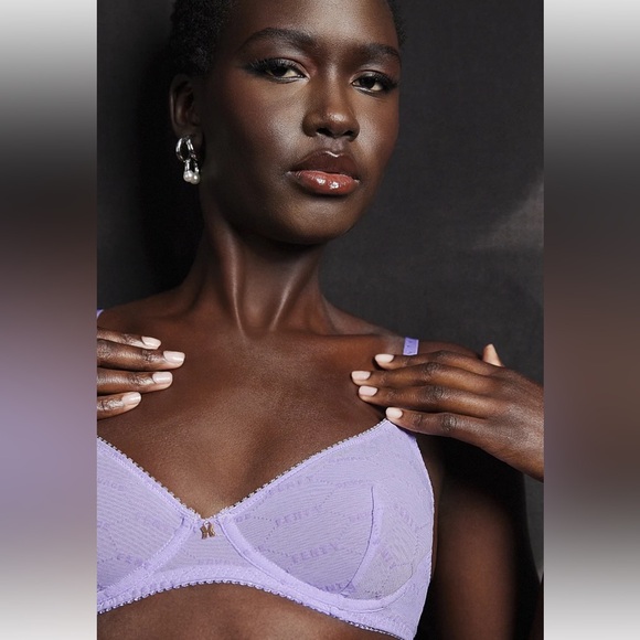SAVAGE X FENTY Flocked logo unlined bra in Purple lavender - Picture 1 of 4
